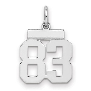 Black Bow Jewelry Sterling Silver, Athletic Collection, Small Polished Number 83 Pendant - 1 of 3