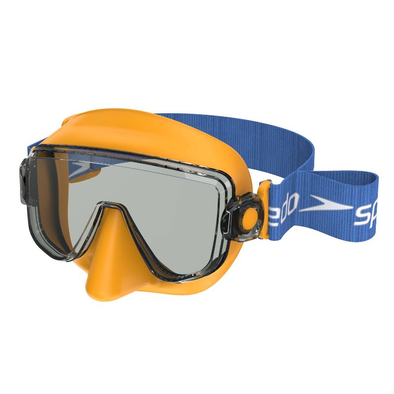 Speedo Junior Travel Dive Mask - Orange/Blue, 1 of 5
