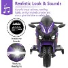 YOOCOZZ 12V Children's Electric Motorcycle - USB & MP3 Connectivity (3-4 Years), Violet - 4 of 4