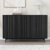 HDZNVF Wave Pattern Storage Cabinet with 2 Doors and 2 Drawers, Adjustable, Black - 2 of 4