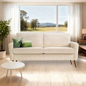 Vipbear 68" Sofa Fabric Couch,Comfy Loveseat with Spring Cushion, Solid Wood, Tool-Free Assembly - 1 of 4