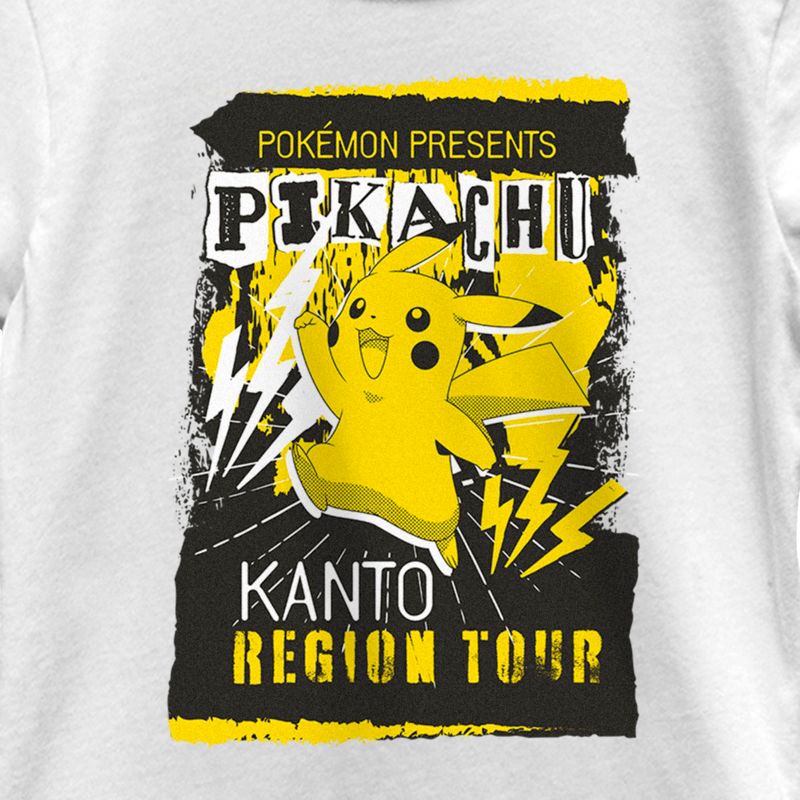 Girl's Pokemon Pikachu Kanto Region Tour Poster T-Shirt, 2 of 5