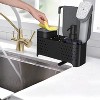 Trio Essentials Kitchen Hand and Dish Soap Dispenser Set with Dual Pump Bottles, 4-in-1 Organizer with Sponge Caddy, Brush Holder, Towel Bar - 2 of 4