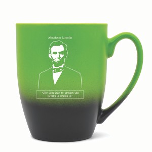 Elanze Designs The Best Way To Predict The Future Is Create It Two Toned Ombre Matte 10 ounce New Bone China Coffee Tea Cup Mug, Green and Black - 1 of 4