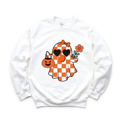 Simply Sage Market Women's Graphic Sweatshirt Checkered Girl Ghost