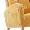 PAGED Modern Swivel Accent Chair, Comfy Sofa Chair with Wood Armrests, PU Leather Reading Chair for Bedroom, Living Room Furniture - 4 of 4