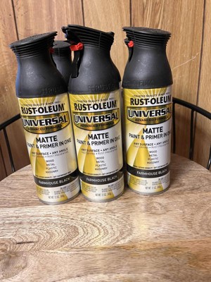 Rust-Oleum Universal Satin Black Spray Paint and Primer In One (NET WT.  12-oz)
