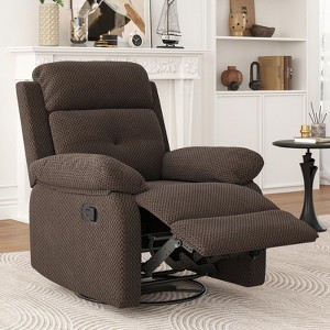 Kumasinova Modern Small Rocker Swivel Recliner Sofa,30°Rocking Chair with Pillow-Top Arm,90-150°Recline for Small Spaces,Bedroom,Living Room - 1 of 4