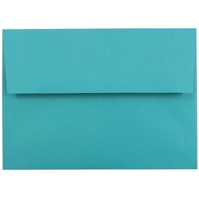 JAM Paper A7 Colored Invitation Envelopes 5.25 x 7.25 Sea Blue Recycled 27785H