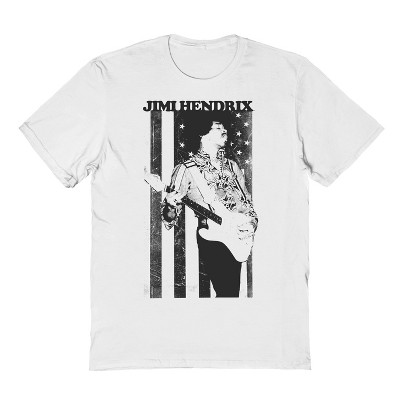 Jimi Hendrix Men's Stars And Stripes Short Sleeve Graphic Cotton T-Shirt