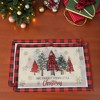 Unique Bargains Christmas Place Mats Flax Red White Green Black 11.8"x17.7" 2 Pcs - 2 of 4