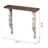 47x11x43" Classic Vintage Natural and White Wall Shelf - 3 of 4
