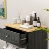 LunaLulinlk Kitchen Tilt Out Trash Bin Cabinet Free Standing Recycling Cabinet Trash Can Holder With Drawer, Black - 3 of 4