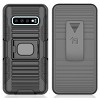 Nakedcellphone Combo for Samsung Galaxy S10 - Ring Grip/Stand Case and Belt Clip Holster - Black - 2 of 4