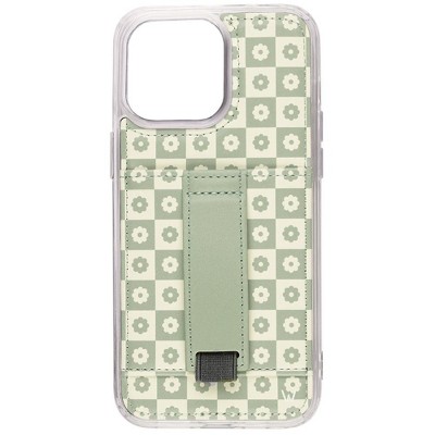 Walli Cases Blooming Check Phone Case with Wallet and Finger Strap