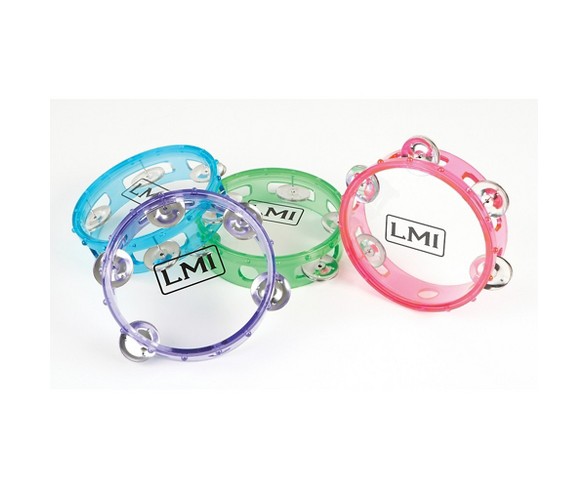 LMI Transparent Tambourine with Head Blue 15CM