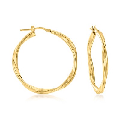 Ross-Simons Italian 18kt Gold Over Sterling Twisted Hoop Earrings