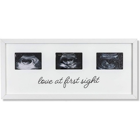 Wood Sonogram Picture Photo Frame For 3 Ultrasound Keepsake 2 5 X3 75 Photo Tabletop Wall White 17 X7 5 X0 5 Target