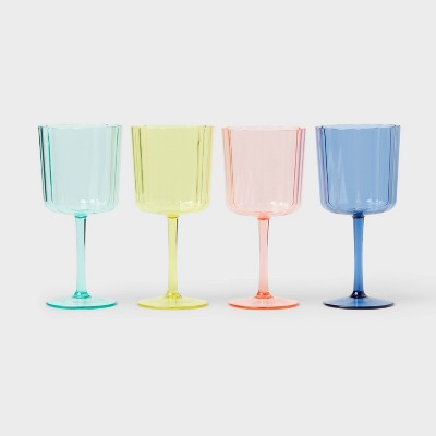 4pk 13oz Stemmed Wine Glasses - Sun Squad™