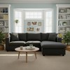 Whisen Modern L-shaped Sectional Sofa Set with Convertible Ottoman and 2 pillows, Minimalist Style Couch Set - 2 of 4