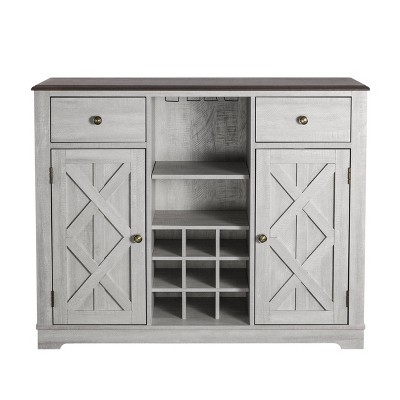 Gray wood best sale bar cabinet