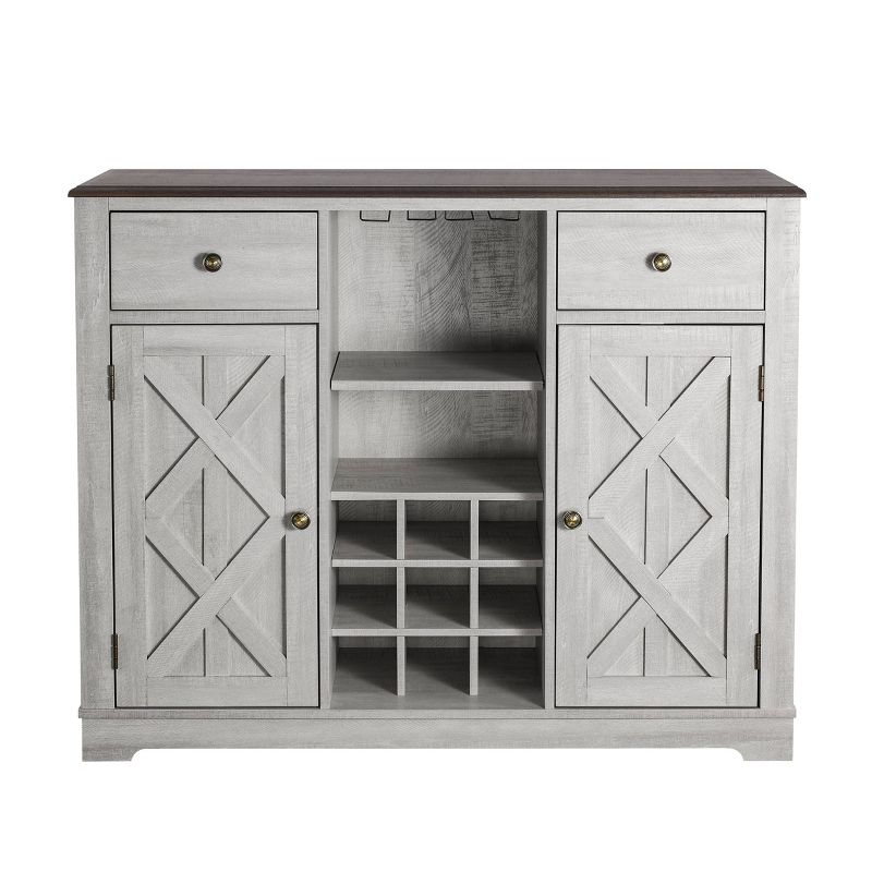 47&#34; Wood Bar Cabinet with Brushed Nickel Knobs - Home Essentials, 1 of 10