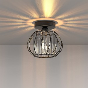 DORESshop Modern Semi-Flush Mount Ceiling Light, 1-Light Fixture, Black Finish, E26 Base, Bulb Not Included, Minimalist Industrial Style - 1 of 4