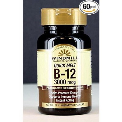 Windmill Vitamin B-12 Lozenge 3000 mcg - 60 Tablets