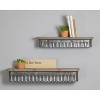 Set of 2 Distressed Metal and Wood Hanging Wall Shelves - Foreside Home & Garden - 2 of 4
