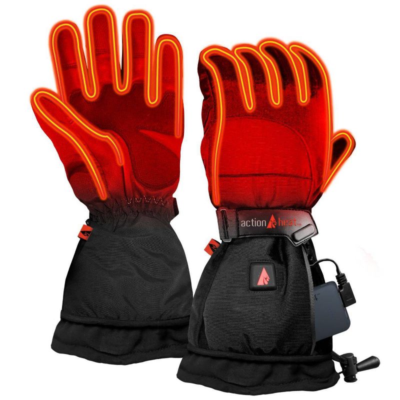 ActionHeat 5V Battery Heated Men&#39;s Snow Glove - Black XXL, 1 of 8