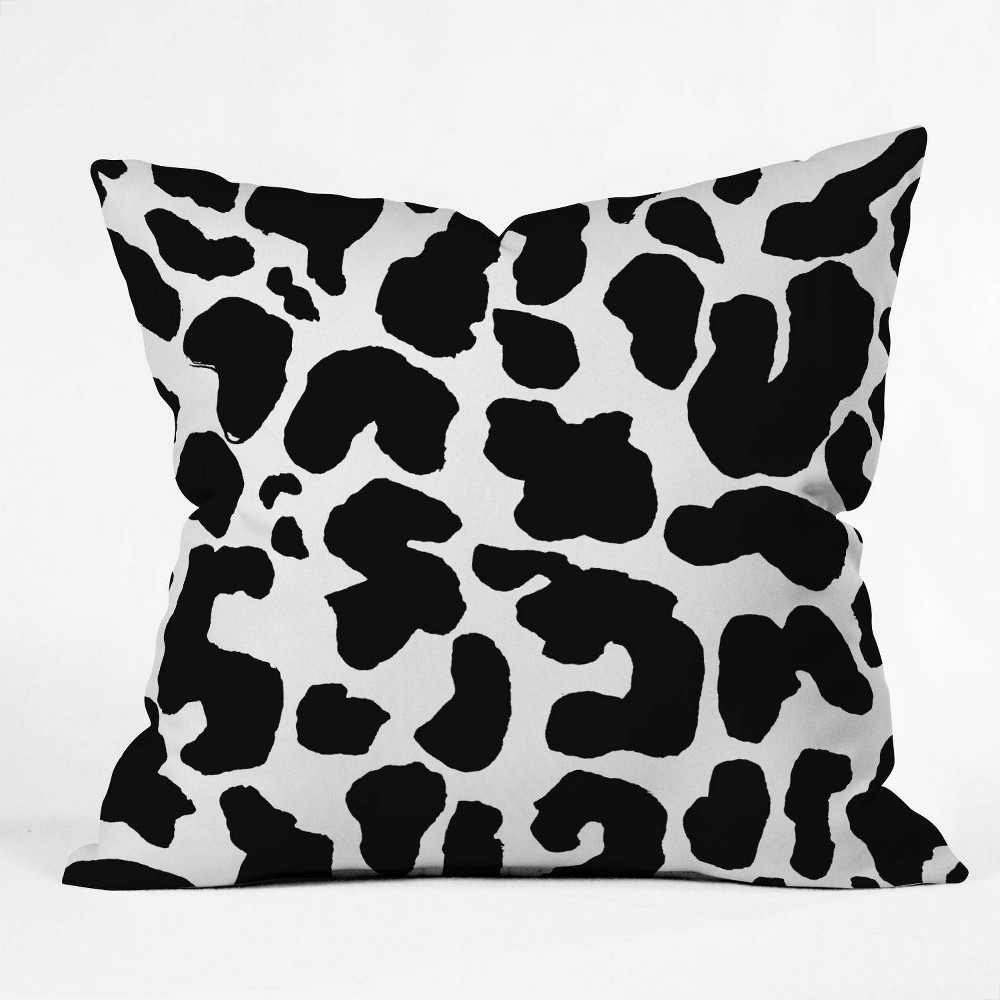 Photos - Pillow 16"x16" Rebecca Allen Leopard Throw  Black/White - Deny Designs