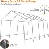 Carport Portable Storage Shed Storage Shelter, Roll-Up Zipper Doors, All-Season Protective Car Tent Tarp, Sturdy Metal Frame, Waterproof Carport - 2 of 4