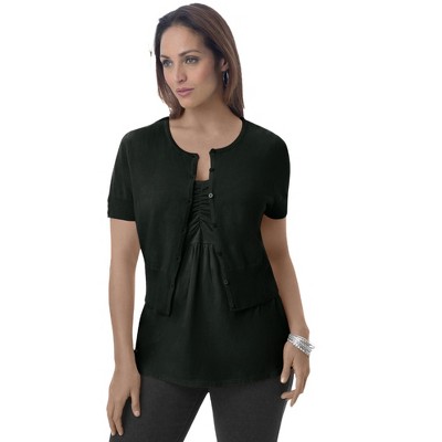 Jessica London Women's Plus Size Jewel-Neck Shrug