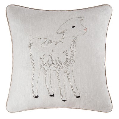 C&F Home 18" x 18" Lamb Easter Spring Embroidered Pillow