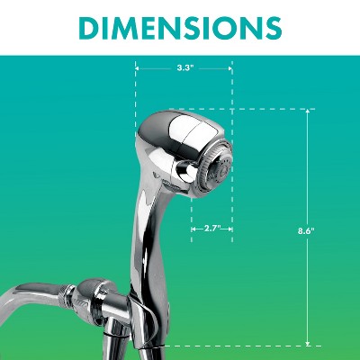 Niagara Conservation Chrome 3-Spray Handheld Shower Head with Wall Mount