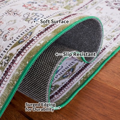 Tucson Green and Beige 4' x 6' Synthetic Area Rug