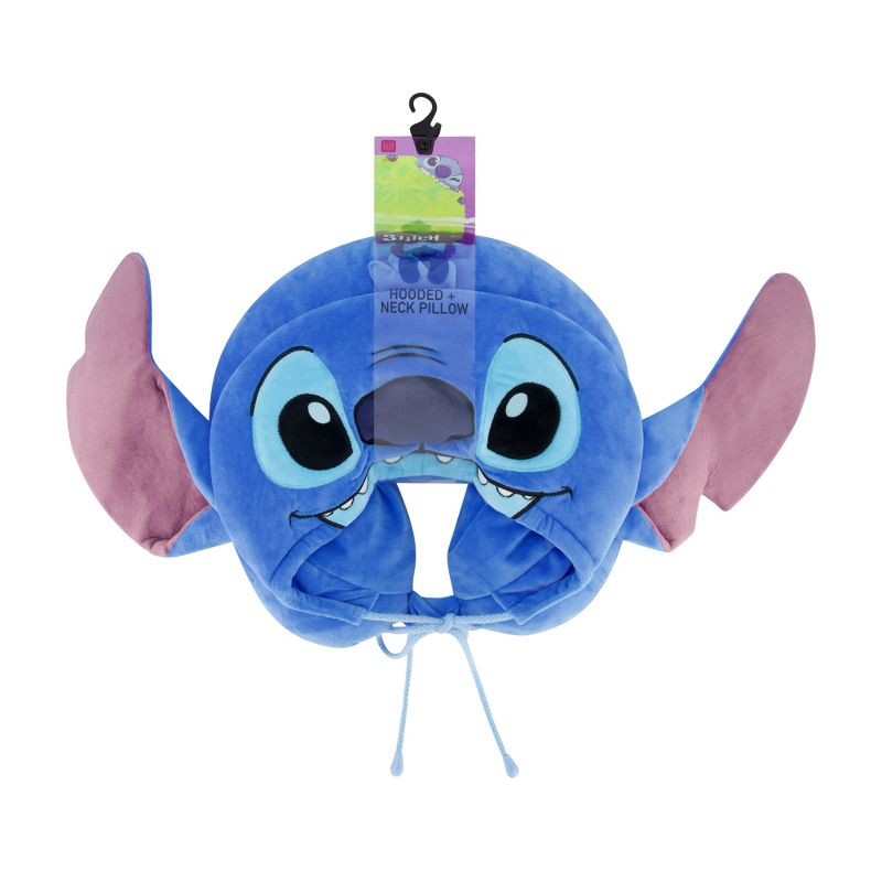Disney Stitch Travel Neck pillow hoodie Blue, 4 of 5
