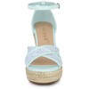 Allegra K Women's Ankle Strap Espadrille Wedge Heel Sandals - 2 of 4