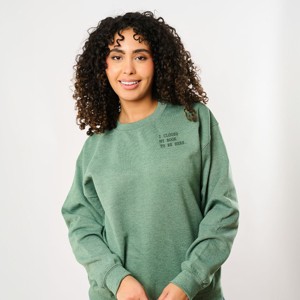 Simply Sage Market Embroidered I Closed My Book To Be Here Sweatshirt - 1 of 4
