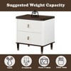 Airsurfer 2-Drawer White and Dark Wood Nightstand Contemporary 2-Drawer Nightstand Bedroom Storage for Bedroom Organization - 3 of 4
