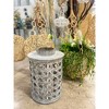 Essential Decor & Beyond 14.5” Distressed Gray Bamboo Lantern With Handle - 4 of 4