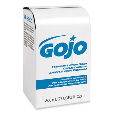 GOJO Premium Lotion Soap, Waterfall, 800 mL Bag-in-Box Refill, 12/Carton