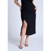 ELOQUII Women's Plus Size Twist Skirt With Slit - 3 of 4