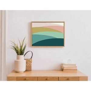 18" x 24" Sylvie Abstract Shapes Landscape Framed Canvas by Apricot and Birch Natural - Kate & Laurel All Things Decor - 1 of 4
