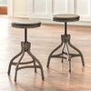Set of 2 Adjustable Height Stools with Nailhead Pewter Silver - Buylateral: Swivel, Industrial Design, Metal Frame - 3 of 4