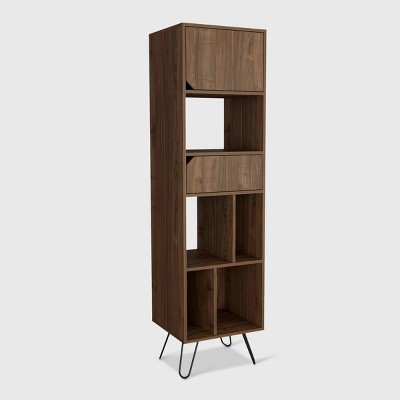 67" Aster 3 Tier Shelf Bookcase Walnut - RST Brands