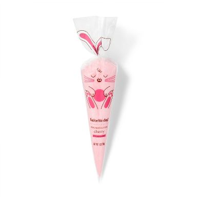 Spring Bunny Easter Cotton Candy Cone Cherry - 1oz - Favorite Day™