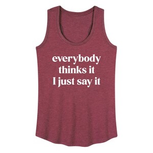 Women's - Instant Message - Everybody Thinks It I Just Say It Graphic Racerback Tank - 1 of 4