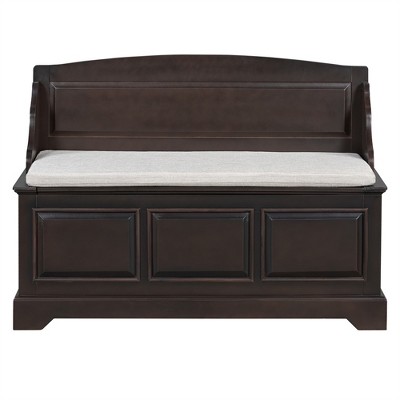 Tramull Retro Shoe Storage Bench with Soft-Close Lid, Cushioned Seat & Hidden Organizer for Entryway, Hallway, Living Room