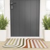 Colour Poems Bold Curvature Stripes I Looped Vinyl Welcome Mat - Society6 - 2 of 4